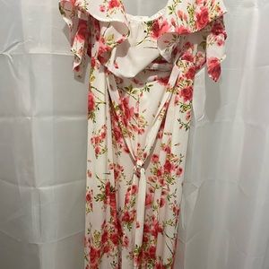 Flower Jumpsuit with Bellbottom like Legs
